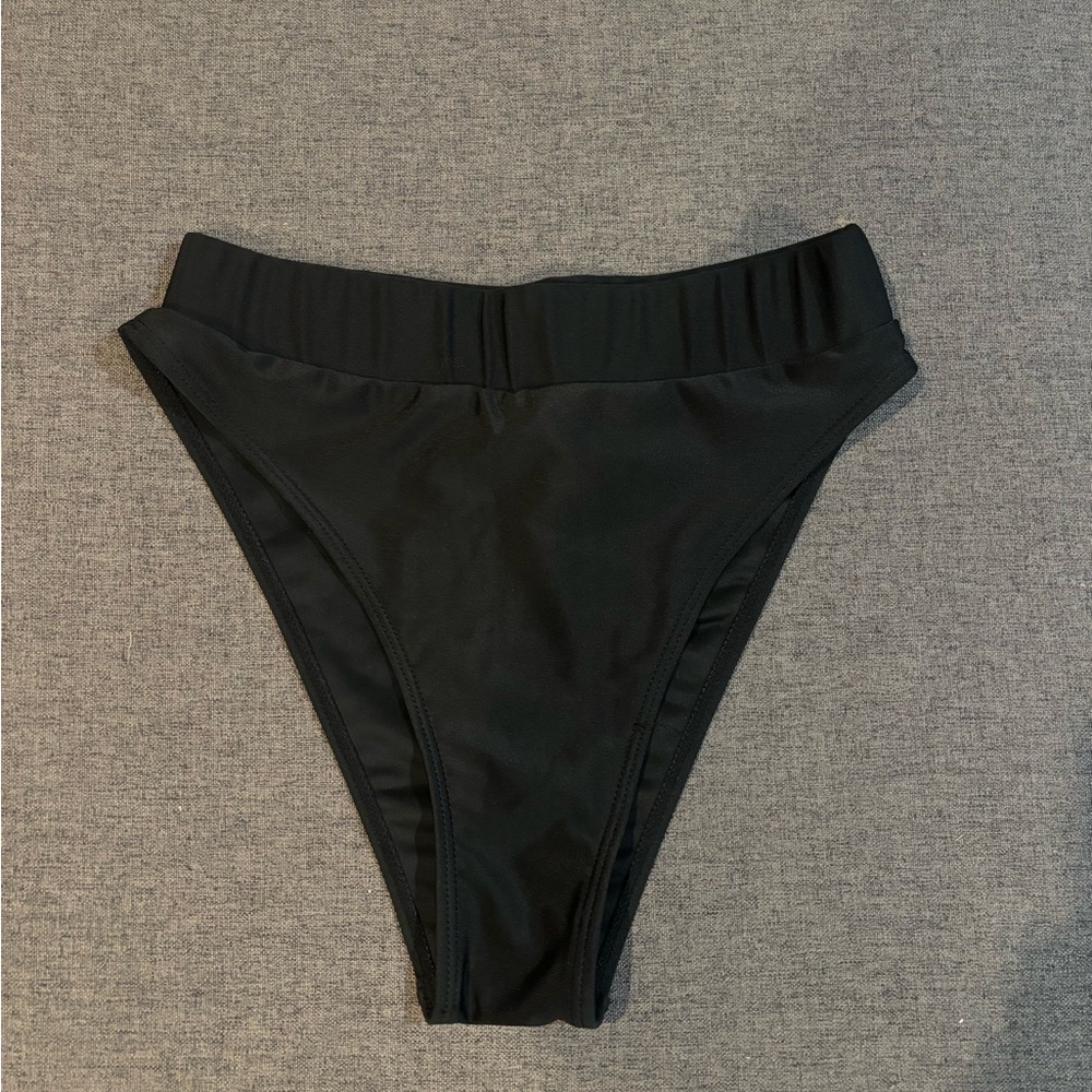 High Waisted Black Swim Bottom